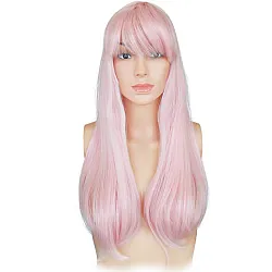 פאה ארוכה ורוד פסטל