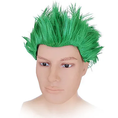 פאה גברית עם קוצים ירוקה