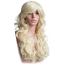 פאה גלית עם פוני בצבע בלונד