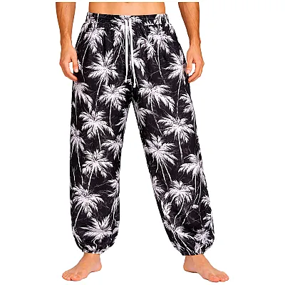 שרוואל שחור עם הדפס דקלים