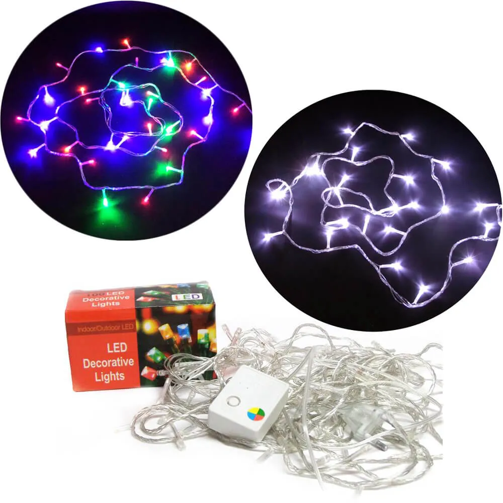 שרשרת נורות לעץ אשוח 10 מטר לתנאי חוץ - לבן חם