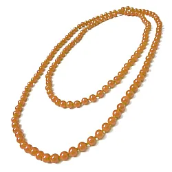 שרשרת פנינים ארוכה בצבע זהוב