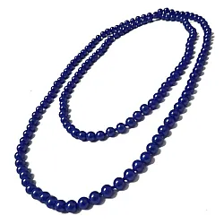 שרשרת פנינים ארוכה בצבע כחול כהה