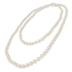 שרשרת פנינים ארוכה בצבע לבן פנינה