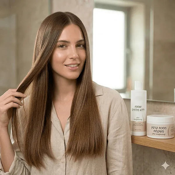 מוצרי טיפוח לשיער שעבר החלקה