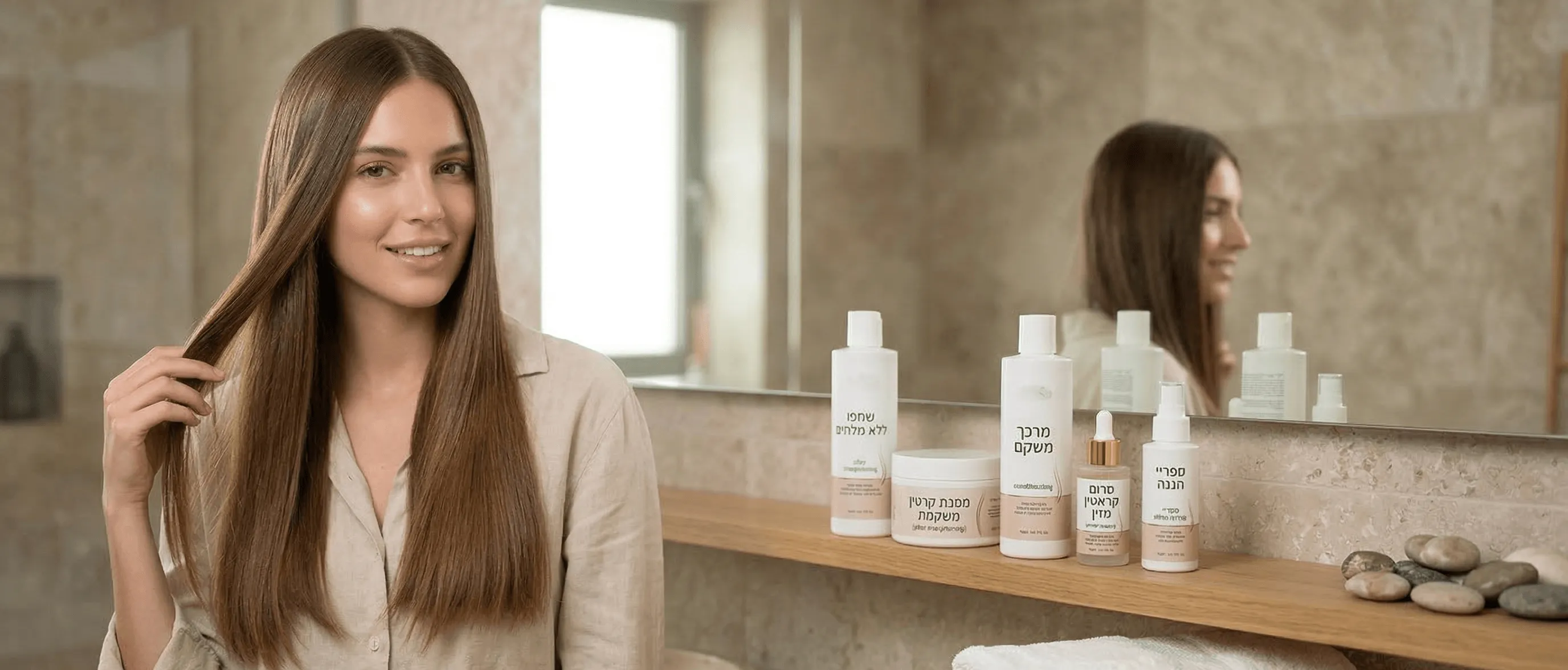 מוצרים לטיפוח שיער שעבר החלקה