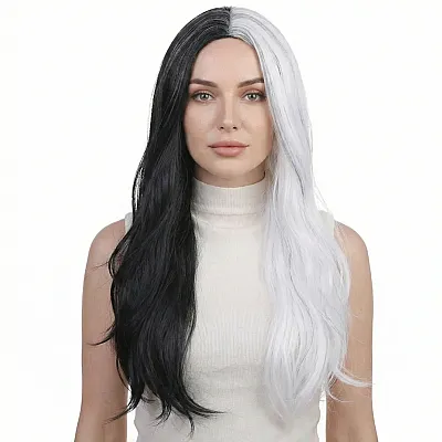 פאת קנקלון חצי חצי - שחור / לבן