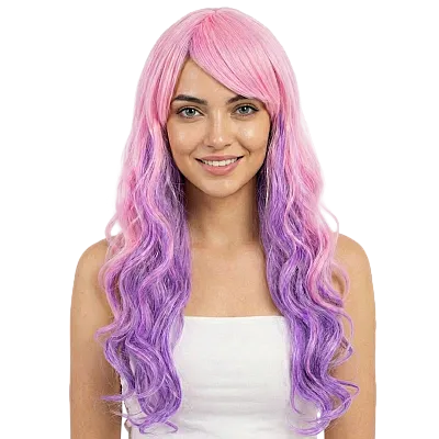 פאה ארוכה גלית - ורוד/סגול