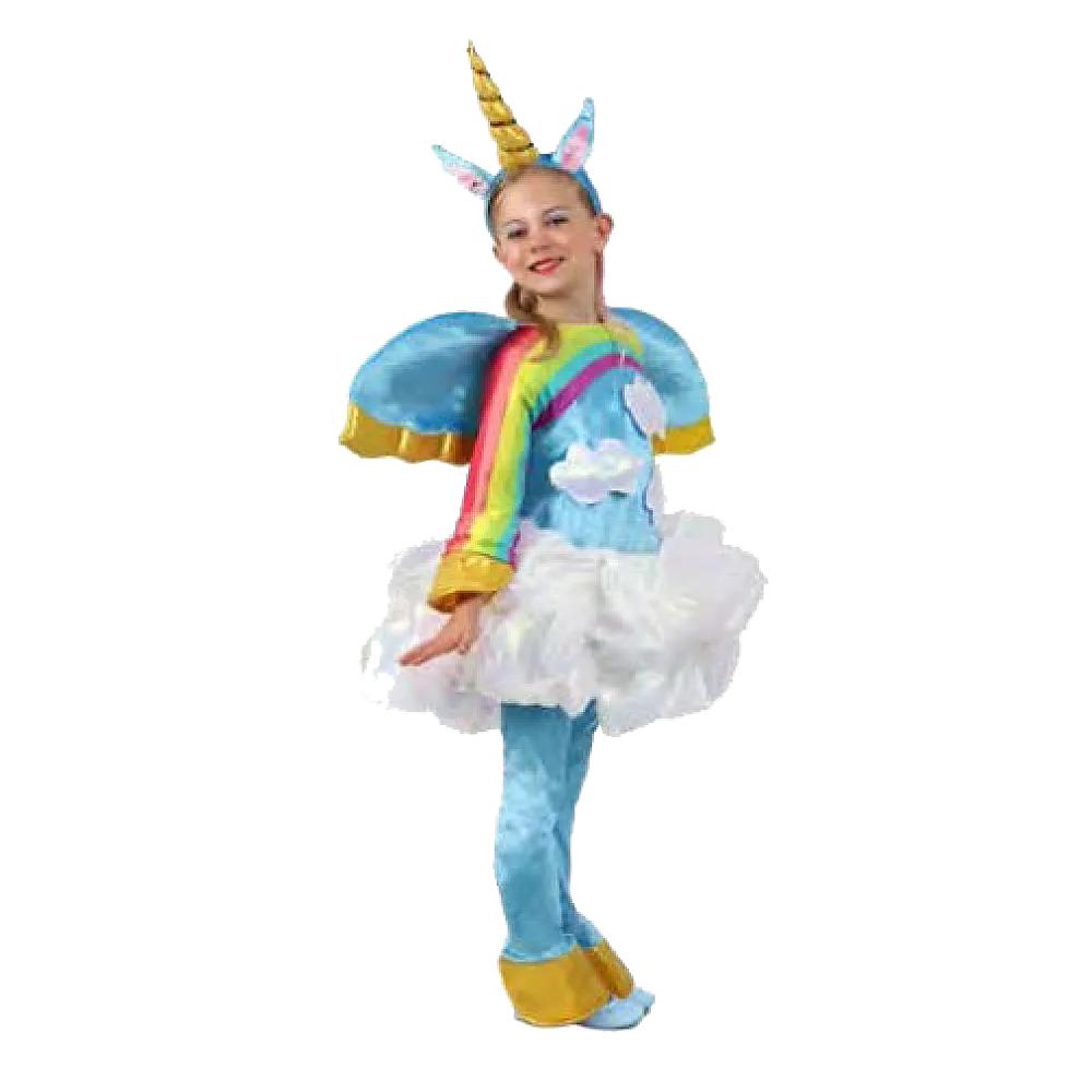 תחפושת לילדות חד קרן צבעי הקשת