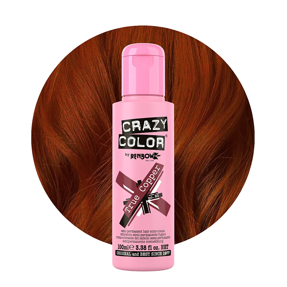 צבע שיער נחושת עמוקה True Copper 80 – Crazy Color, 100 מ״ל